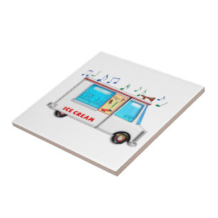 Carreau Camion de crème glacée avec la musique