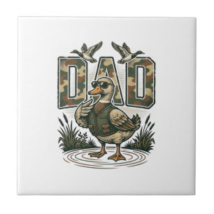 Carreau Camo Duck Papa Design de T-Shirt avec Gravure Vint