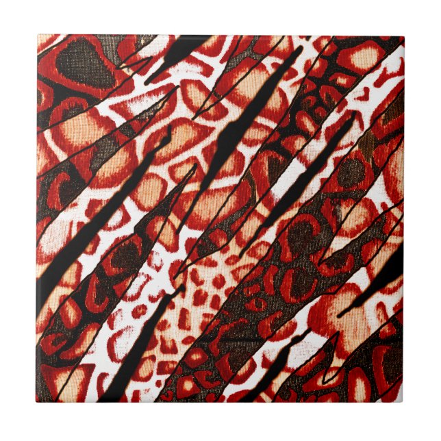 Carreau Camo léopard rouge (Devant)