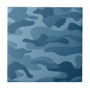 Carreau Camo Monocolore Bleu Acier