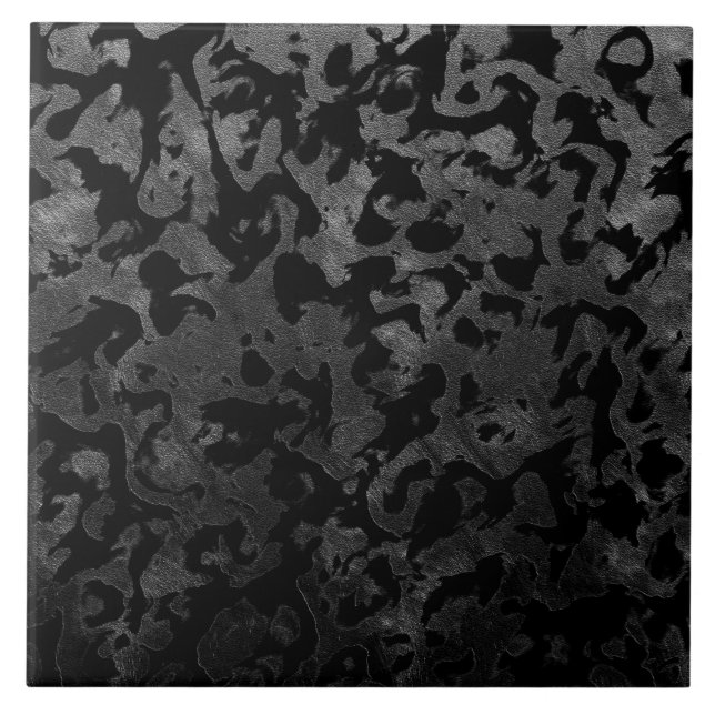 Carreau Camouflage moderne Camo-noir et gris foncé (Devant)