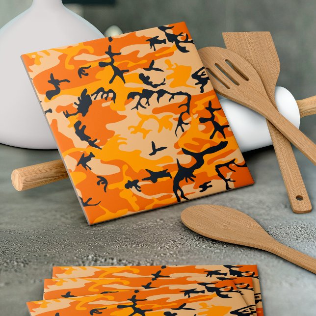 Carreau Camouflage orange, Militaire, Armée (Créateur téléchargé)
