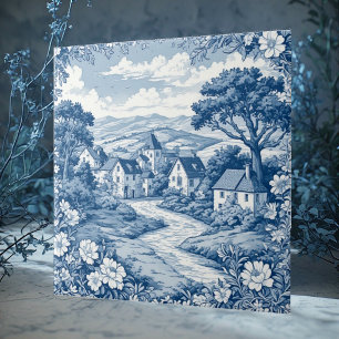Carreau Campagne pastorale française rurale toile de Jouy