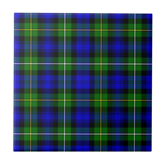 Carreau Campbell tartan bleu vert plaid (Devant)