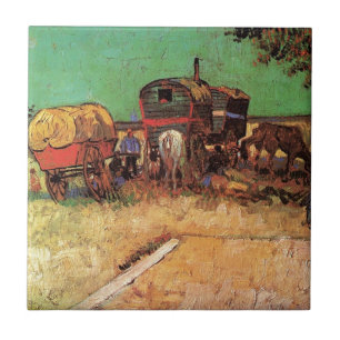 Carreau Campement de Gitans avec Caravanes, Van Gogh