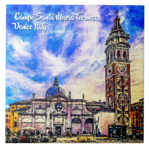 Carreau Campo Père Noël Maria Formosa Venise Italie Cérami