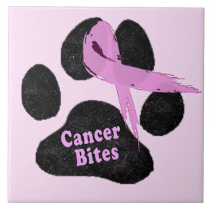 Carreau Cancer du sein mord Chien Paw Pink Ribbon