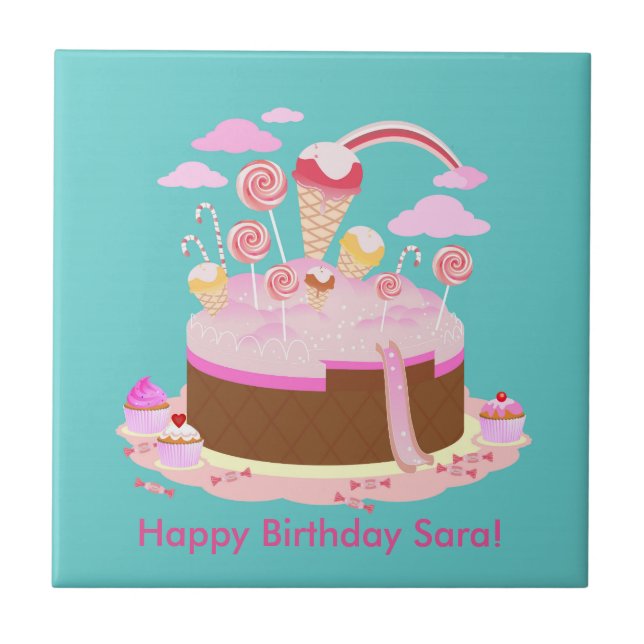 Carreau Candy and chocolate cake for birthday party (Devant)