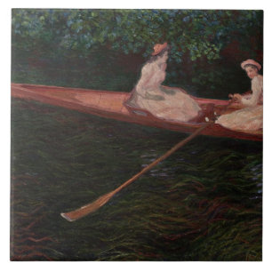 Carreau Canot antique sur l'Epte Claude Monet