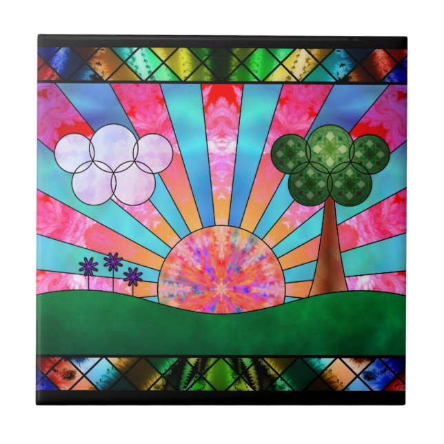 Carreau Cantique de la tuile/du trépied décoratifs de Sun (Devant)