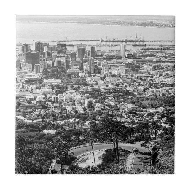 Carreau Cap Afrique du Sud Cityscape Monochrome (Devant)