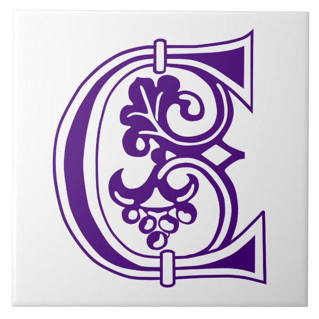 Carreau Capitale décorative botanique médiévale C (Devant)