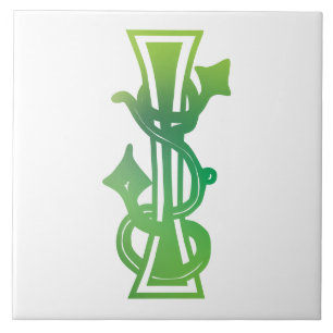 Carreau Capitale décorative botanique médiévale I