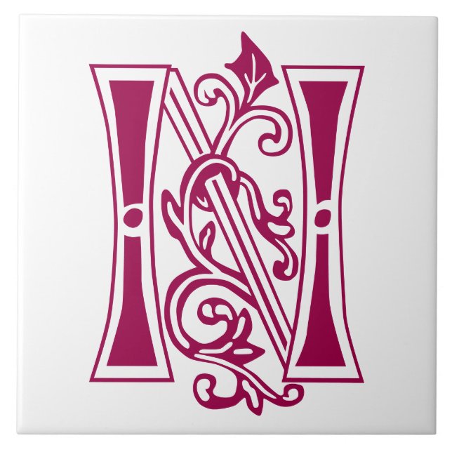 Carreau Capitale décorative botanique médiévale N (Devant)