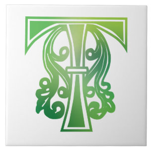 Carreau Capitale décorative botanique médiévale T