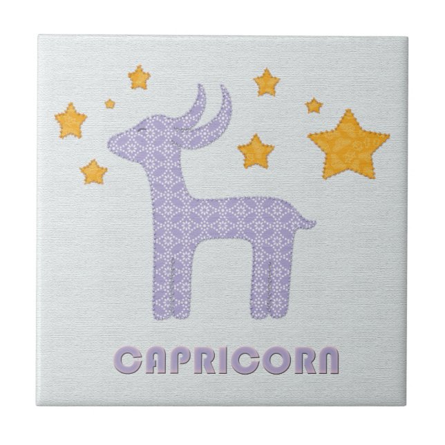 Carreau Capricorne zodiac bébé bleu (Devant)