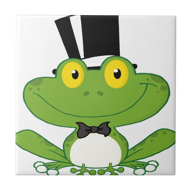 Carreau Caractère de grenouille de marié de bande dessinée (Devant)