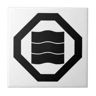 Carreau Caractères Kanji en forme d'onde pour trois dans O