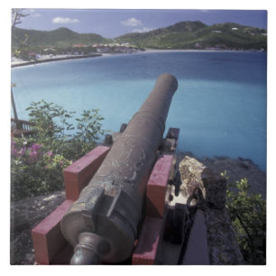 Carreau CARAÏBES, St. Barts, Connon visant dans la baie de