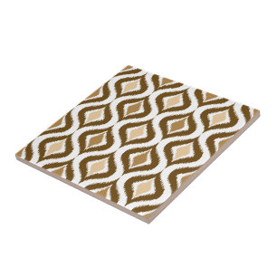 Carreau Caramel Café Brown Retro Chic Ikat gouttes Motif