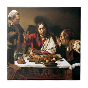 Carreau Caravaggio - dîner chez Emmaus - peinture