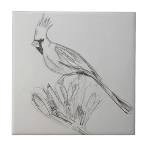 Carreau Cardinal en céramique, petite (10,8 cm x 10,8 cm)