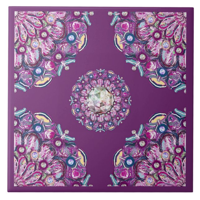 Carreau Cardinal rouge Rosace (Devant)