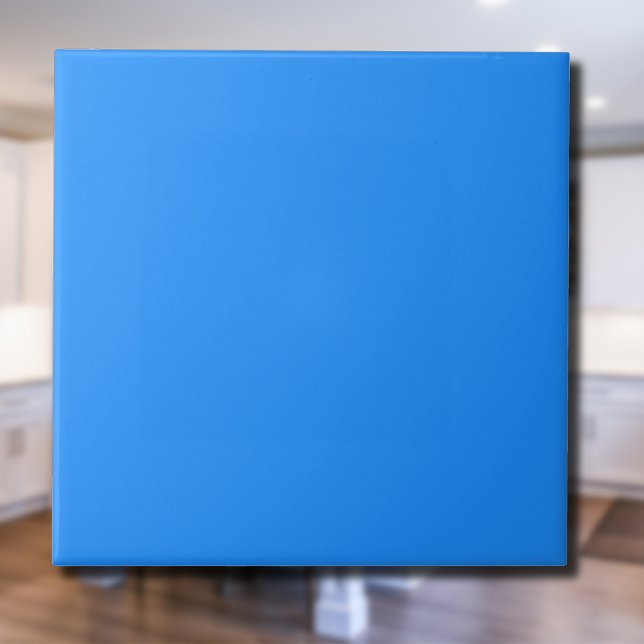 Carreau Caribéen Bleu Uni | Classique | Élégant (Créateur téléchargé)