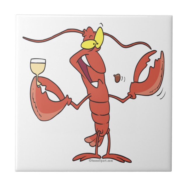 Carreau caricature amusante de homard (Devant)