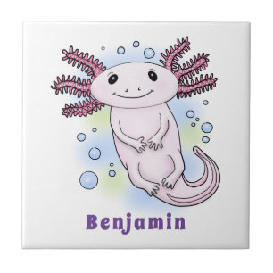 Carreau Caricature axolotl rose adorable