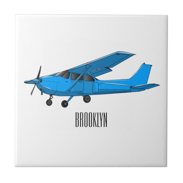 Carreau Caricature d'avion à voilure fixe (Devant)