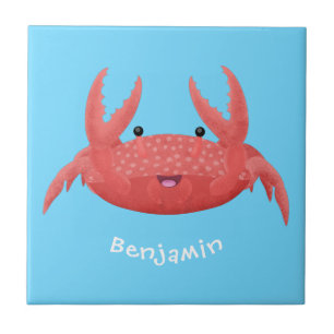 Carreau Caricature de crabe rouge cuite