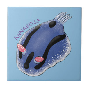 Carreau Caricature de nudibranche bleu mignon