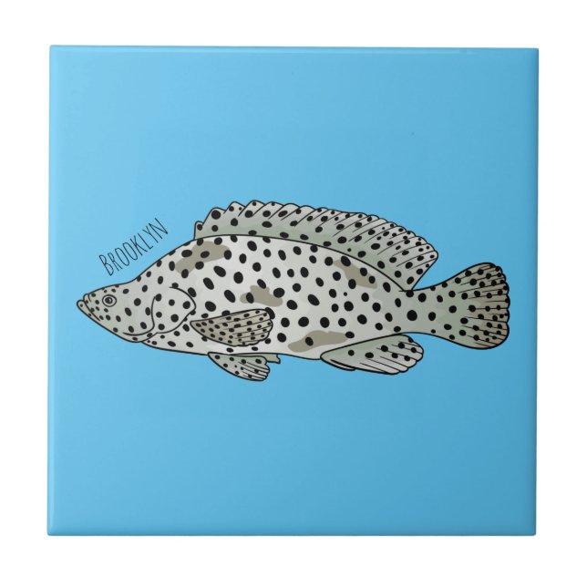 Carreau Caricature de poissons de mérou à bosse (Devant)