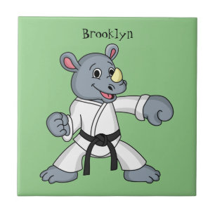 Carreau Caricature de rhino kung fu