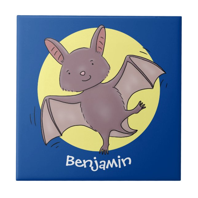 Carreau Caricature de vol de chauve-souris (Devant)