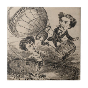 Carreau Caricature Française Du Ballooniste En Ballon À Ai