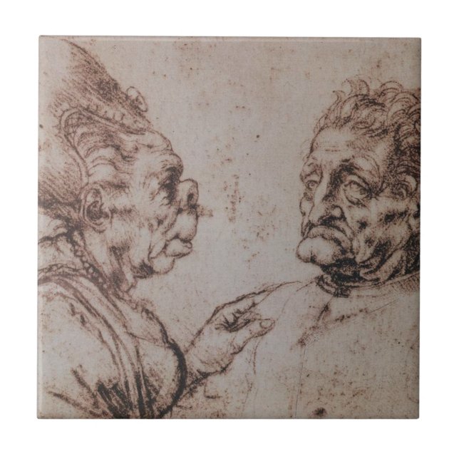 Carreau Caricature par Leonardo da Vinci (Devant)