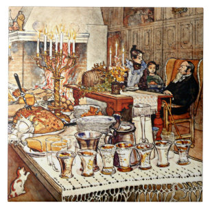 Carreau Carl Larsson : Détail de Noël,