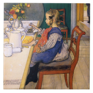 Carreau Carl Larsson Petit déjeuner malheureux de Late Ri