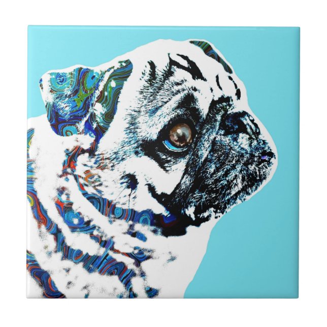 Carreau Carlin Chien 166 arrière - plan bleu (Devant)