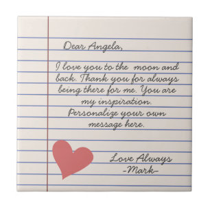 Carreau Carnet lettre d'amour manuscrite ou message