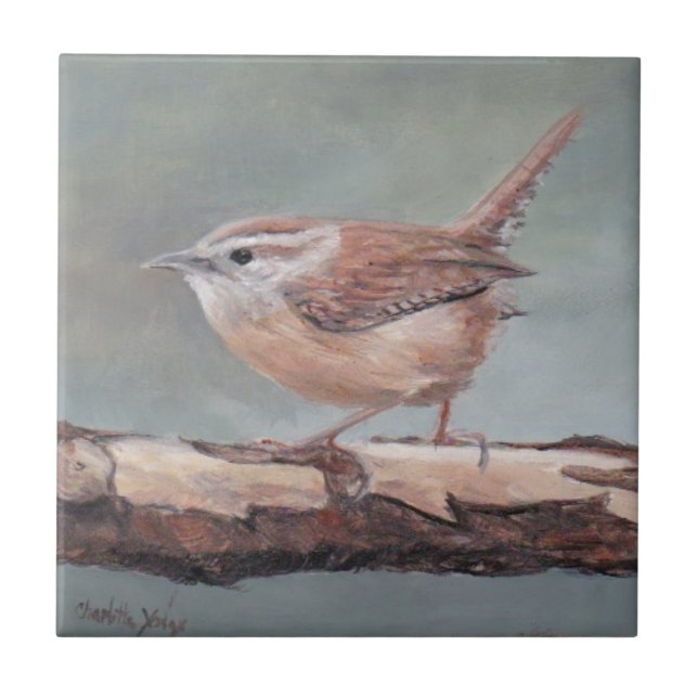 Carreau  Carolina Wren Bird Art Ceramic Tile (Devant)