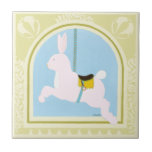 Carreau Carousel Rabat par Juin Erica Vess<br><div class="desc">Montez avec cette impression de lapin de carrousel par Juin Erica Vess. Créez un parc d'attractions sur le mur de la crèche de votre enfant avec cette impression dès aujourd'hui !</div>