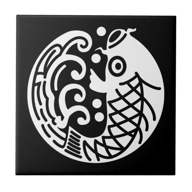 Carreau Carpe en céramique ondulée (Devant)