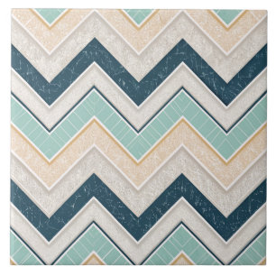 Carreau Carré décoratif de 6" à motif chevron chic