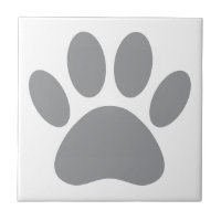 Carré d'empreinte de patte de chien gris