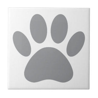 Carreau Carré d'empreinte de patte de chien gris