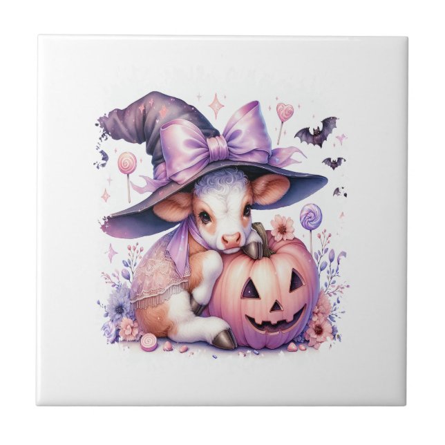 Carreau Carré Halloween Vache (Devant)