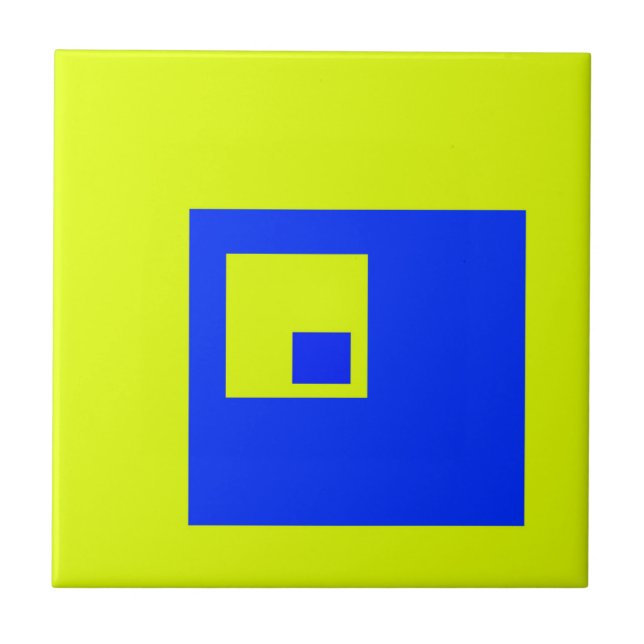 Carreau Carré jaune et bleu (Devant)